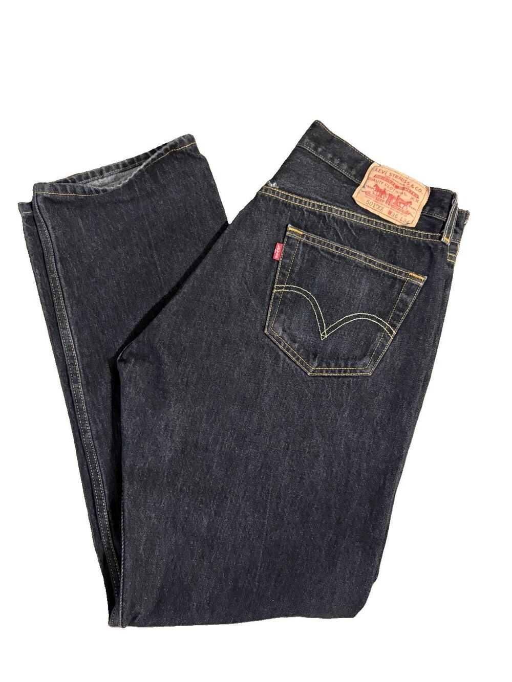 Levi’s 501xx Vintage Men’s Black Denim Boot Cut Jeans Size 34/31 Straight Fit